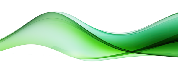 abstract green curve  isolated  on transparent background