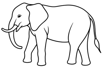 Single-Line Elephant Vector Illustration