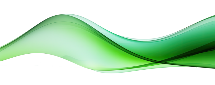 abstract green curve  isolated  on transparent background