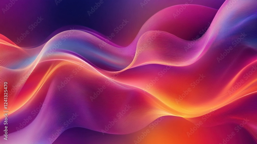 Poster this stunning abstract image showcases colorful waves in smooth fluid motion, creating a vibrant gra