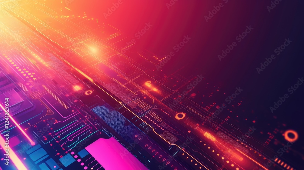 Poster this vibrant and abstract technology background is perfect for web3 event promotions, showcasing a d