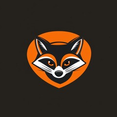 Obraz premium Fox head illustration with a sleek modern design and an orange background.