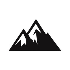 Mountains icon. Hike, travel symbol. Vector illustration.