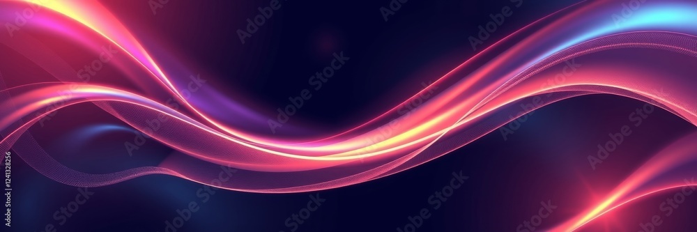 Poster abstract wave patterns in vibrant colors on dark background