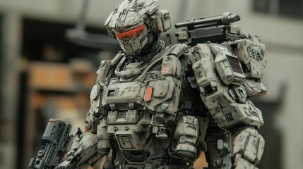 Fototapeta premium Advanced Combat Exoskeleton: Urban Warfare