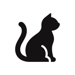 Cat icon. Silhouette of kitty. Vector illustration.