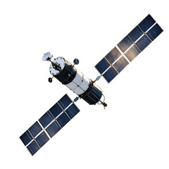  Detailed space satellite isolated  on transparent background