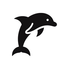 Dolphin icon. Silhouette of wild animal. Vector illustration.