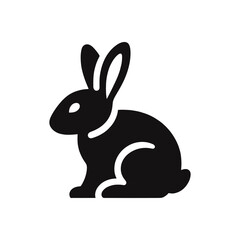Rabbit icon. Silhouette of hare. Vector illustration.