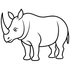 Single-Line Rhino Vector Design