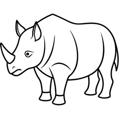 Single-Line Rhino Vector Design