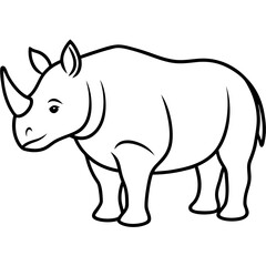 Single-Line Rhino Vector Design