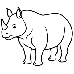 Single-Line Rhino Vector Design