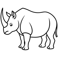 Single-Line Rhino Vector Design