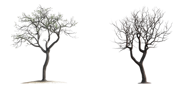Shoe tree isolated on transparent background, PNG, Set of