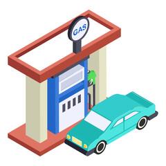 petrol bowsers with vehicle Front View isometric Concept, gasoline pump Vector color Icon Design, Oil and Gas industry Symbol, Petroleum  and gasoline Sign, Service and supply stock illustration