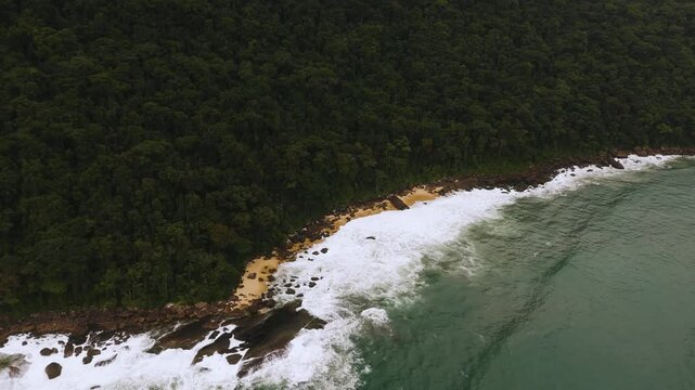 Aerial View of Praia Brava de Itamambuca in Brazil