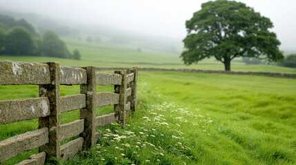 Fototapeta premium atmospheric scene of Irish green nature