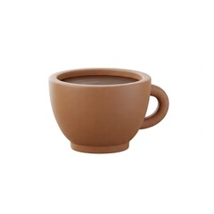 3D Coffee Cup Icon, Break Time Symbol, Office Refreshment Concept Isolated on White Background