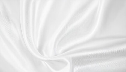 Fototapeta premium luxurious white silk fabric with soft swirling folds, smooth texture, and gentle sheen, ideal for background