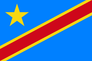 DR Congo flag. National flag of the country Democratic Republic of the Congo.