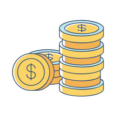 coins stack icon, coins stack vector illustration-simple illustration of coins stack, perfect for coins stack logos and icons