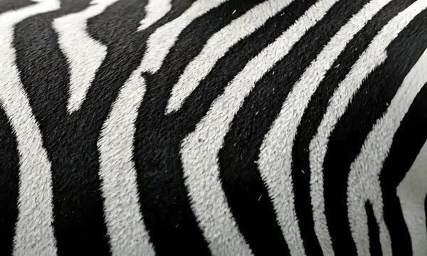 Close Up Zebra Stripes Texture Black White Fur