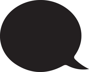 Black web chat or message icon silhouette vector art illustration on white background.