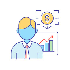 stock broker icon, stock broker vector illustration-simple illustration of stock broker, perfect for stock broker logos and icons