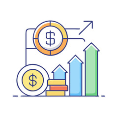 stock valuation icon, stock valuation vector illustration-simple illustration of stock valuation, perfect for stock valuation logos and icons