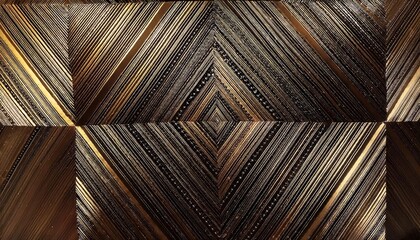 art deco gold and black geometric pattern with diamond motif, luxury texture for wallpaper, interior design, and decor

