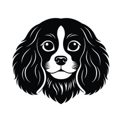 Cavalier king charles spanie  small dog head.eps