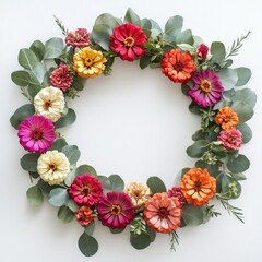 Obraz premium Colorful Floral Wreath