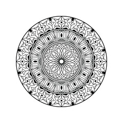 Vector linear floral laser-cutting seamless decorative black and white pattern mandala design
