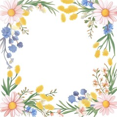 Watercolor Floral Frame