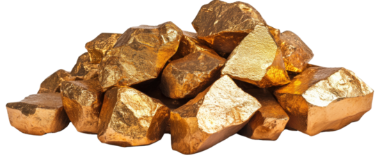PNG Pile of Shiny Gold Bars, transparent background