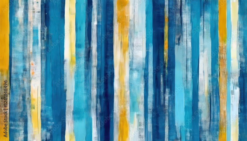 Poster abstract vertical brushstroke pattern in blue, yellow, and white with textured effect, ideal for bac