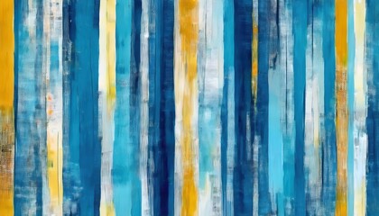 Fototapeta premium abstract vertical brushstroke pattern in blue, yellow, and white with textured effect, ideal for background and decor