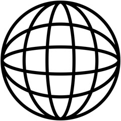 black outline web globe icon