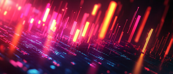 Obraz premium Abstract glowing arrows representing financial growth and data