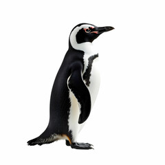 A Humboldt penguin standing on the blank background