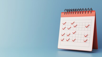 Calendar with Checkmarks for Planning and Goal Tracking in 2023