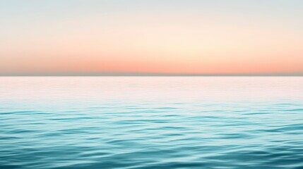 Obraz premium Serene Sunset Ocean Hues: A Peaceful Coastal Landscape