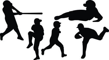 Boy enjoying games in free mood, Leisure time silhouette,Free time spending vector 