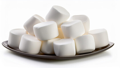 institution of marshmallows remoted on white background