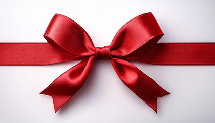 Fototapeta premium satin ribbon bow red shade isolated on white heritage
