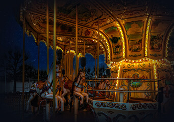 Shiny horse carousel in Sopot © Maryna Konoplytska