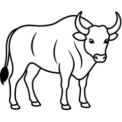 Buffalo Outline Minimalist Vector Art