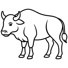 Buffalo Outline Minimalist Vector Art