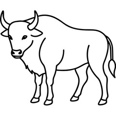 Buffalo Outline Minimalist Vector Art